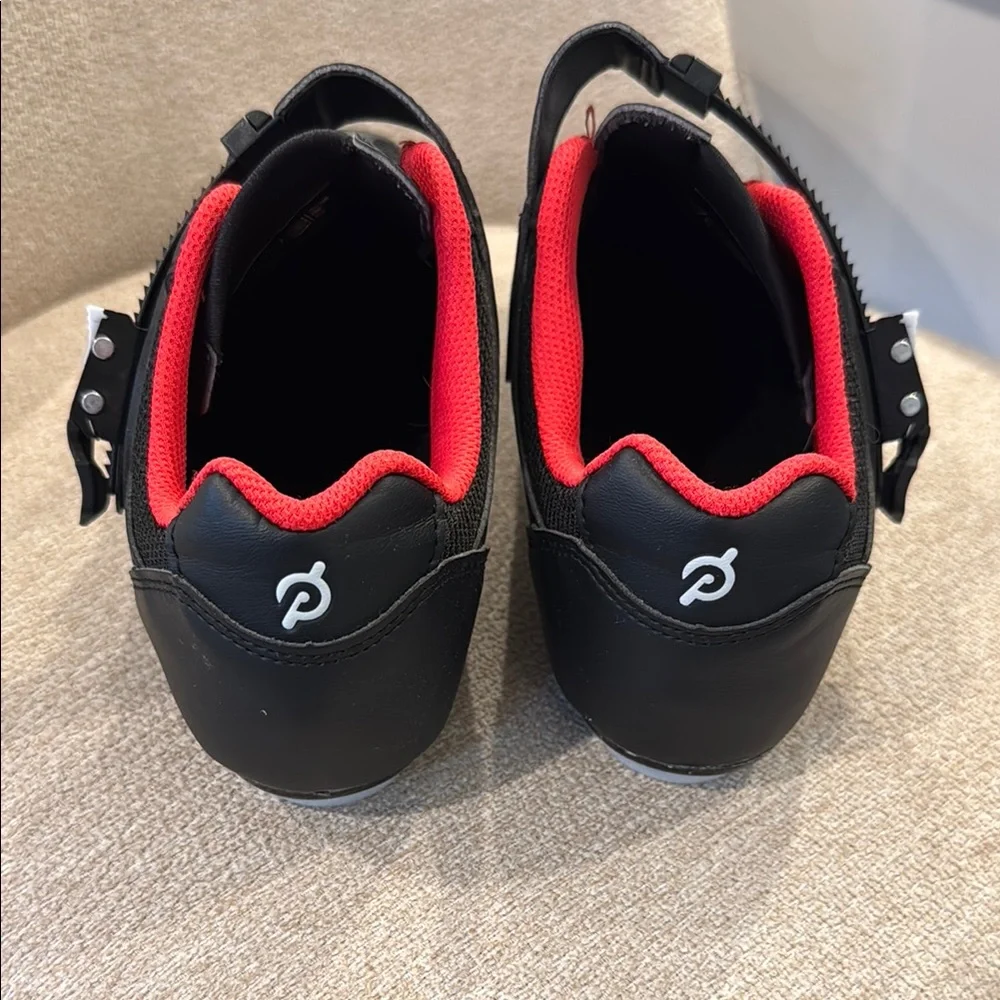 Peloton Black Cycling Shoes with Red Accents - Picture 3 of 4